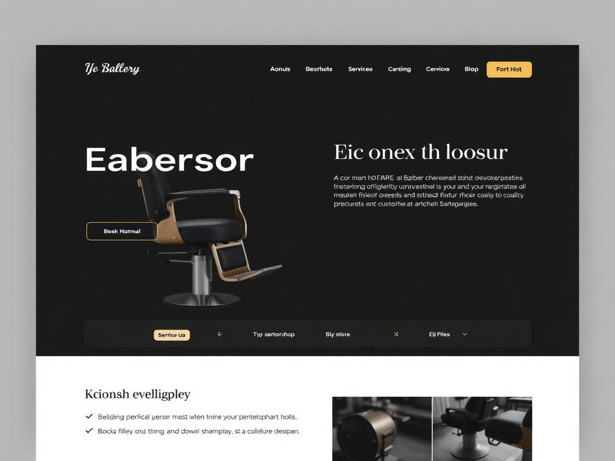 Desktop preview of the Ironclad Barbershop website