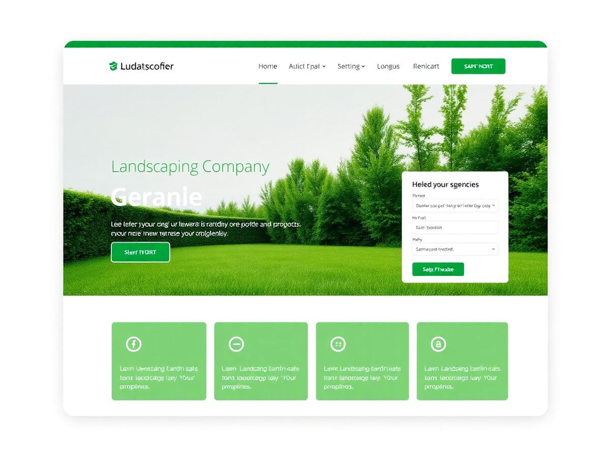Desktop preview of the Evergreen Lawn & Landscape website